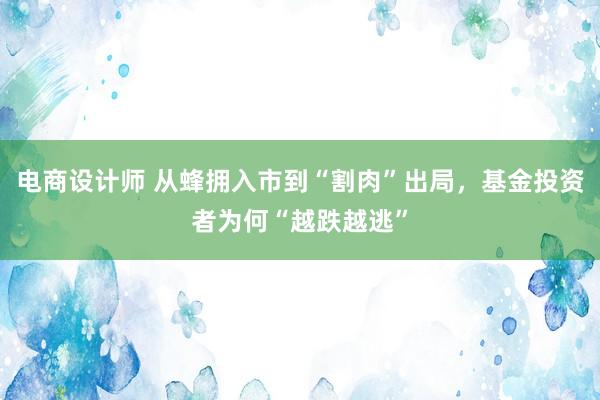 电商设计师 从蜂拥入市到“割肉”出局，基金投资者为何“越跌越逃”